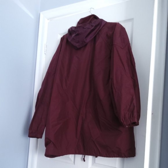 Women Burgundy R&R Rain Jacket Windbreaker size 18 - Picture 2 of 4
